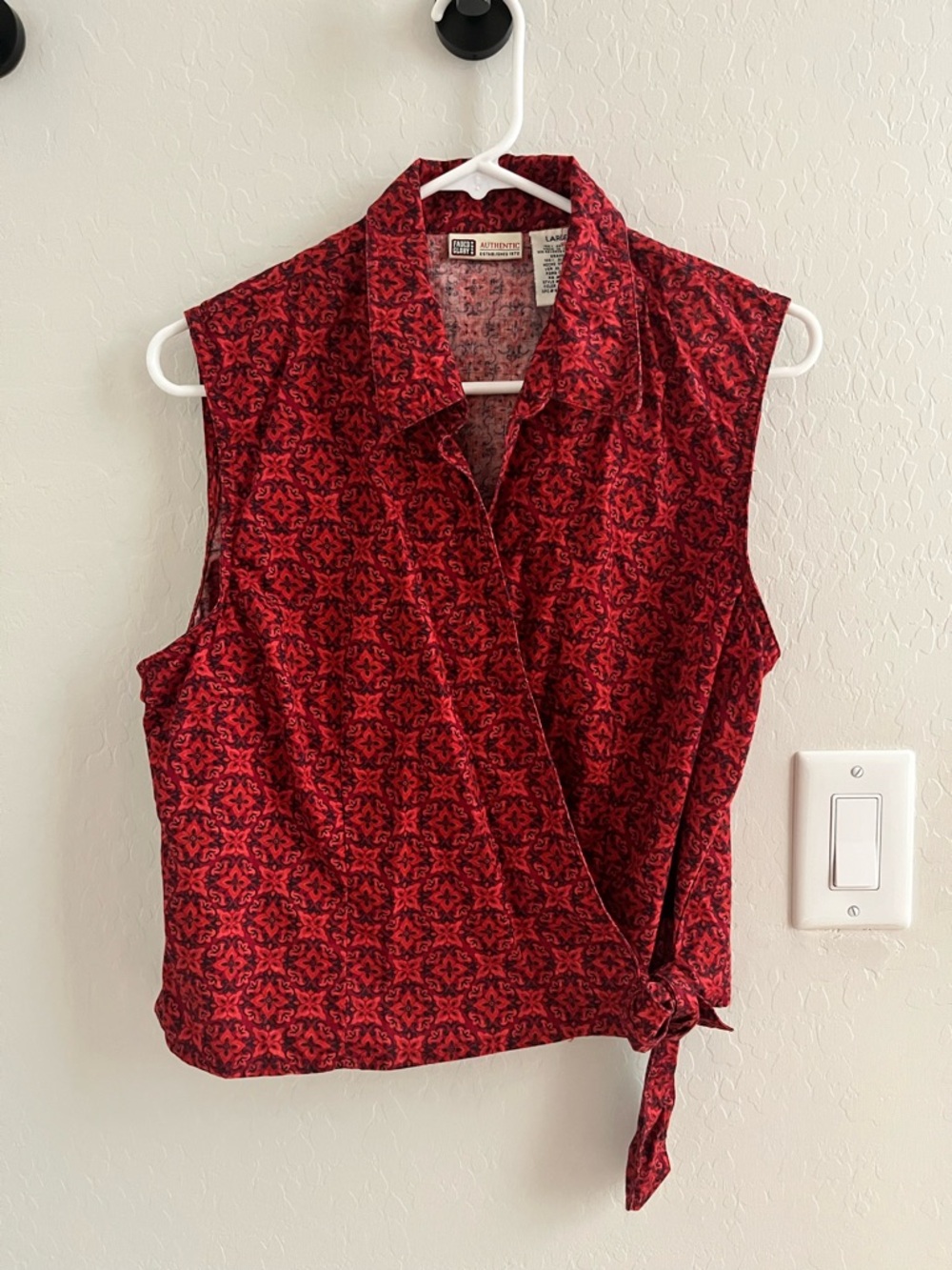 Vintage Sleeveless Wrap Tie Blouse